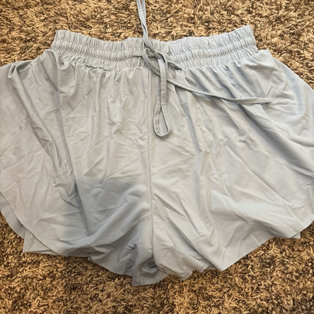 Sky Blue High Waist Women's Shorts